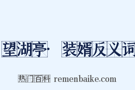 望湖亭·装婿反义词是什么意思的图片